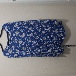 Lane Bryant blue and white blouse size 26/28